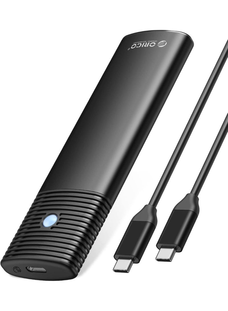 ORICO Aluminum M.2 NVMe SSD Enclosure , Tool-Free 10Gbps USB C Adapter, USB 3.2 M.2 NVMe Reader, External SSD Case Thunderbolt 3 Compatible, Supports 4TB 2230/2242 /2260/2280 PCIe M-Key SSDs-PWM2-BK - Image 1