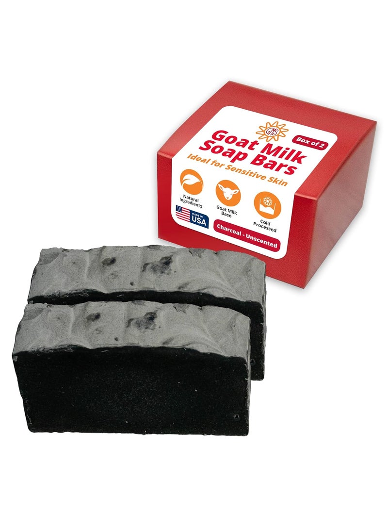 goat milk stuff Goat Milk Stuff CHARCOAL Goat Milk Soap  Natural Soap Bar Gifts for Men and Women Gentle for both Face and Body Handmade Bar Soap Box of 2 