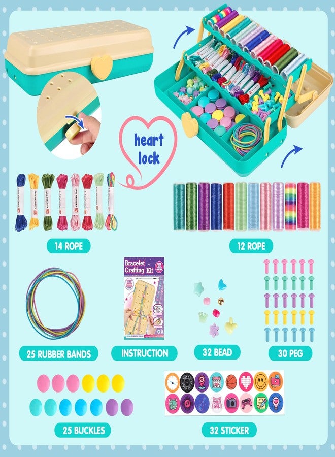 TingingYuli Friendship Bracelet Making Kit with Storage Box,DIY String Bracelet Arts and Craft for Girls Aged 8-12,Kids' Travel Activity Toy Set,Easter Birthday Gifts for Ages 6 7 8 9 10 11 12 Year Old Blue - Image 2