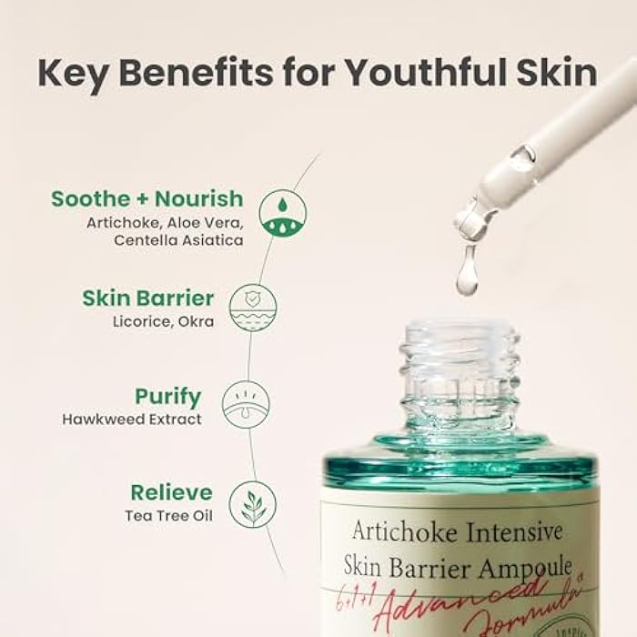 AXIS-Y Artichoke Intensive Skin Barrier Ampoule - Face Moisturizer Dark Spot Corrector Centella Ampoule - Vegan Korean Skin Care Facial Serum for All Skin Types - 1.01 fl. oz. - Image 4