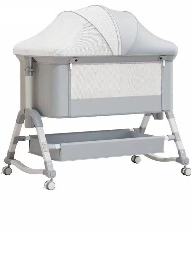 3 in 1 Baby Folding Crib Portable Cosleeping Bed With Adjustable Bedside And Sleeper 