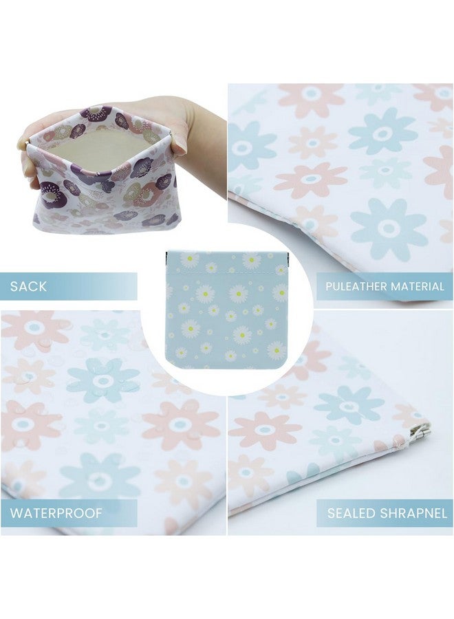 MAYCREATE 3 Pcs Small Pouches Cosmetic Bag For Women Girls, Floral Print Pu Leather Makeup Pouch Travel Organizer For Cosmetics, Lipstick, Accessories (No Zipper, Self-Closing),Assorted - Image 5