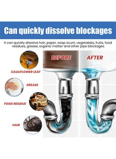 Jaysuing Pipe Dredge Agent, Bathroom Drain Cleaner, Powerful Pipe Excavator, Kitchen Sink Drain Cleaner, Home Sewer Toilet Kitchen Dredging Deodorant Clogged Channel Agent, Deep Cleaning And Quick Effect, 200G  - Image 5