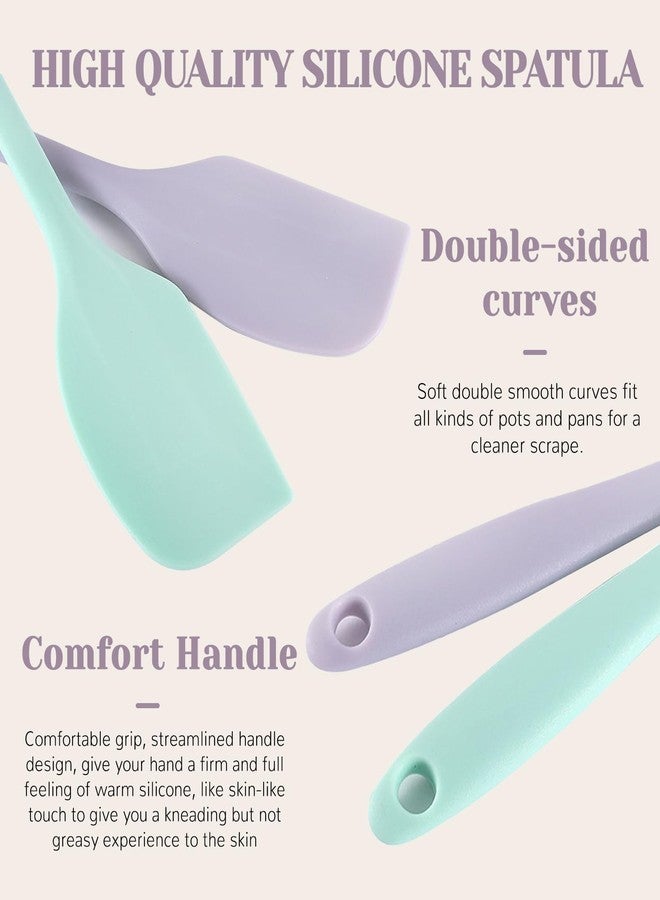 Realand 8pcs Pastel Color Silicone Spatula, 8.5 Inch Rubber Spatula, Heat-Resistant Non-Stick Small Spatula Silicone Mini Baking Spatula Set for Cake Cream Kitchen Gadgets (Mixed Color) - Image 3