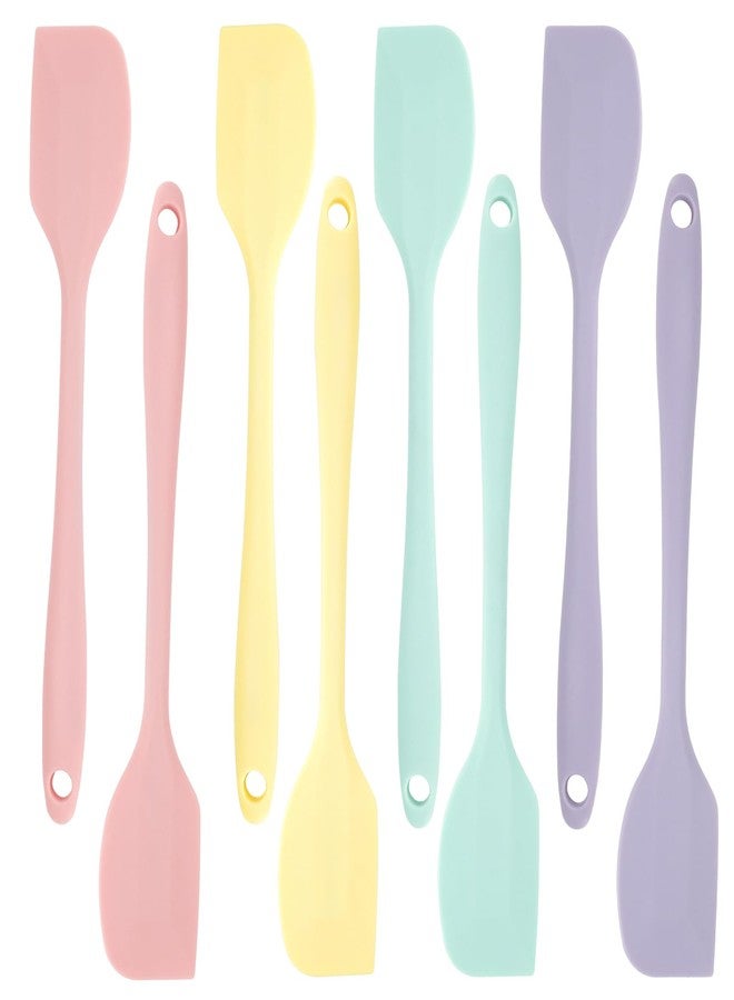 Realand 8pcs Pastel Color Silicone Spatula, 8.5 Inch Rubber Spatula, Heat-Resistant Non-Stick Small Spatula Silicone Mini Baking Spatula Set for Cake Cream Kitchen Gadgets (Mixed Color) - Image 1