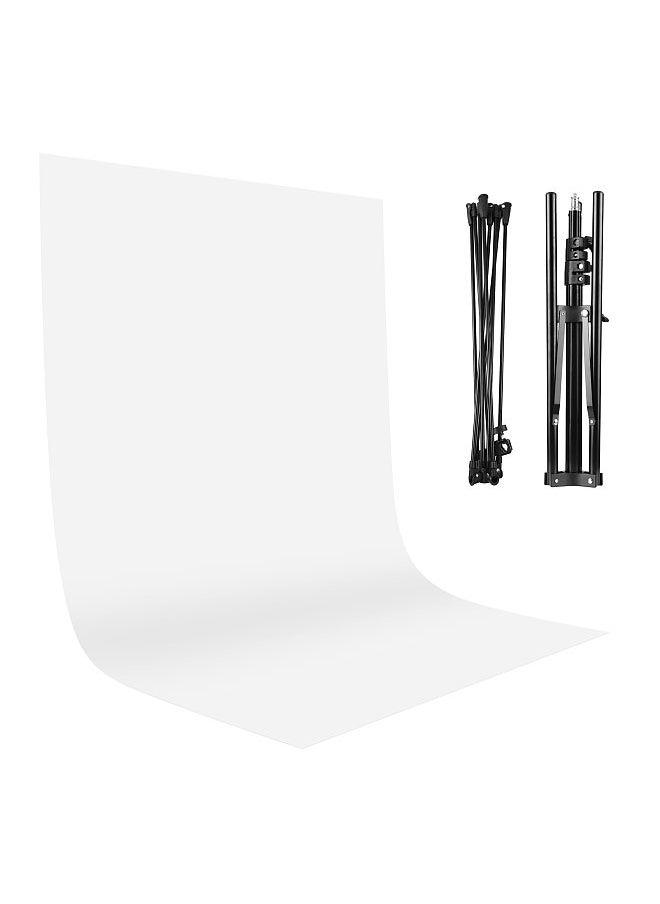 ANDOER 2x1.5m/ 6.5x4.9ft White Photo Backdrop Photography Background Screen with Adjustable Tripod Cross-Shaped Stand for Streaming Gaming Studio Photography  - Image 5
