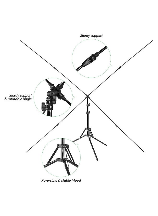 ANDOER 2x1.5m/ 6.5x4.9ft White Photo Backdrop Photography Background Screen with Adjustable Tripod Cross-Shaped Stand for Streaming Gaming Studio Photography  - Image 4