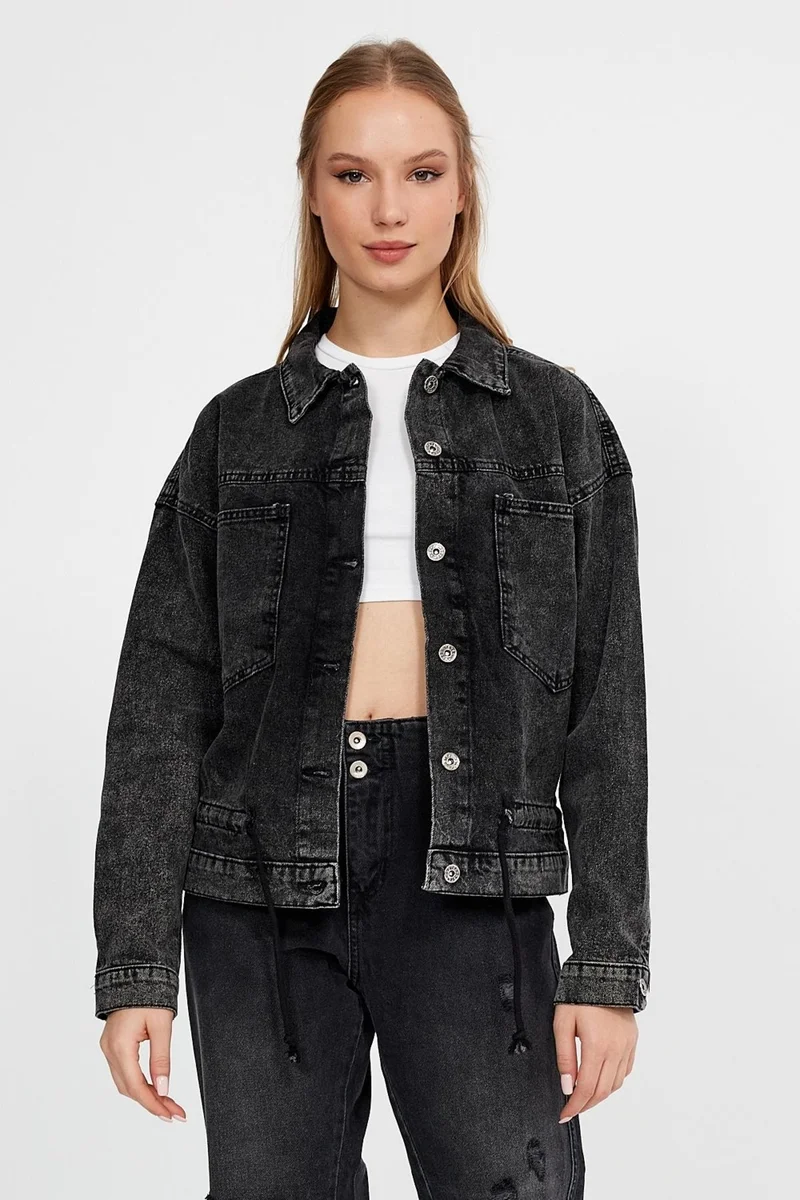 الكسندر جاردي Special Collection Tie Detail Denim Jacket (AG-3006)