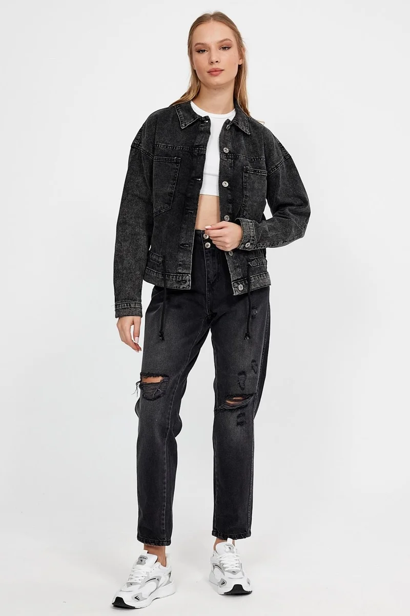 الكسندر جاردي Special Collection Tie Detail Denim Jacket (AG-3006)
