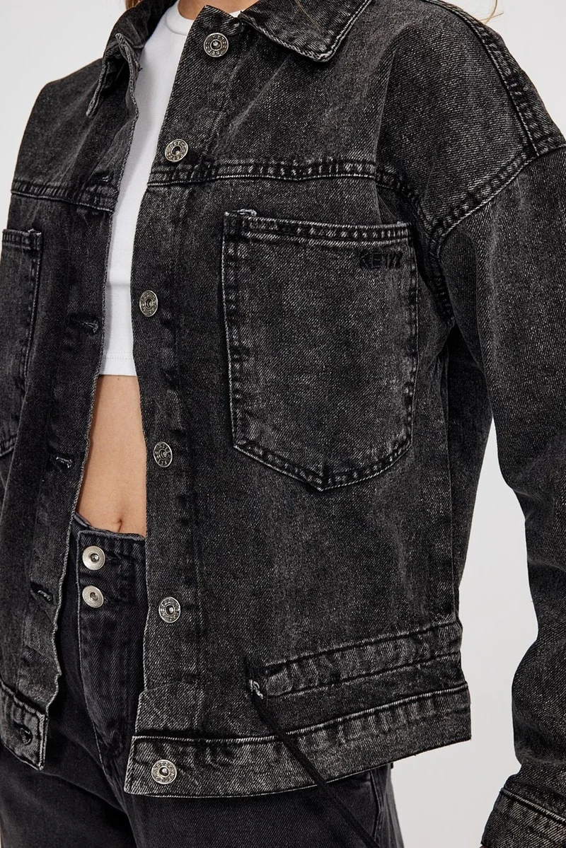 الكسندر جاردي Special Collection Tie Detail Denim Jacket (AG-3006)