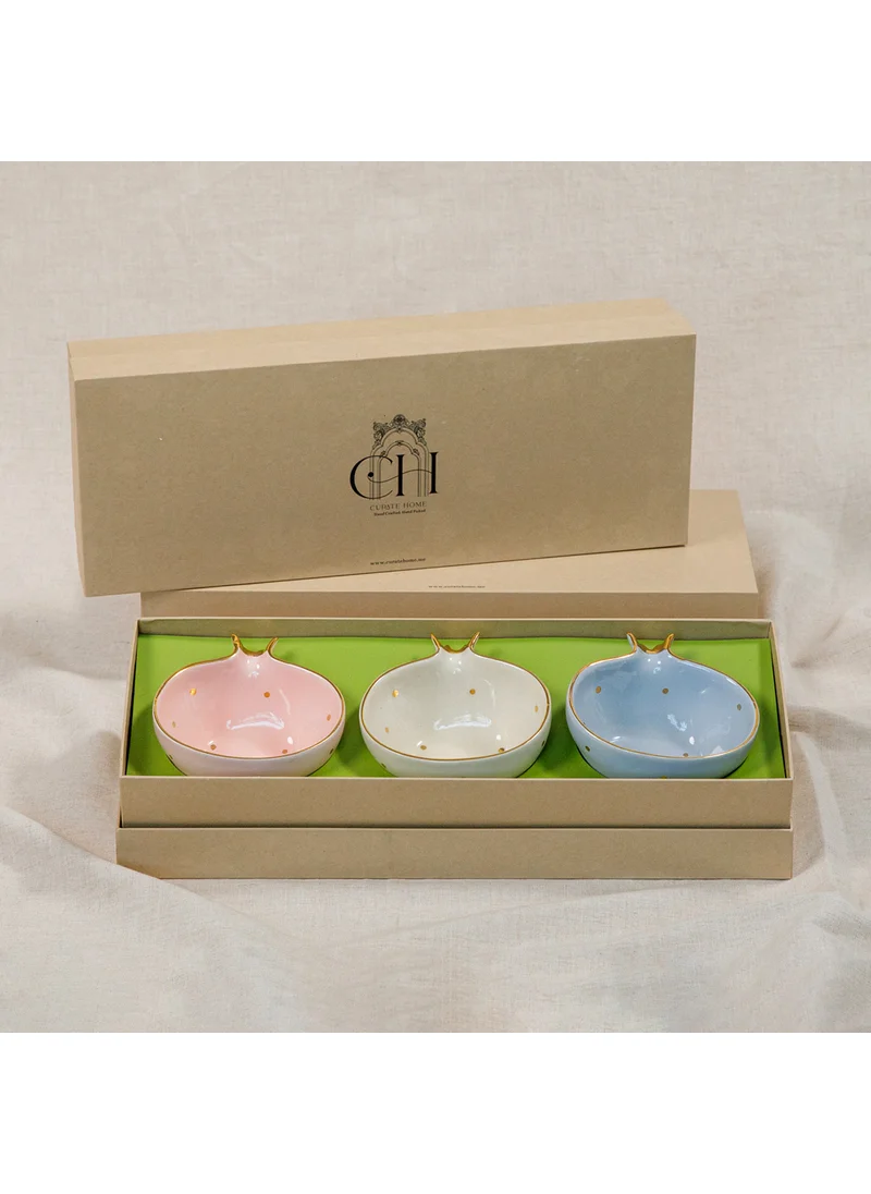 Curate Home Pomegranate - Set of 3 - Pink, Grey and Cream