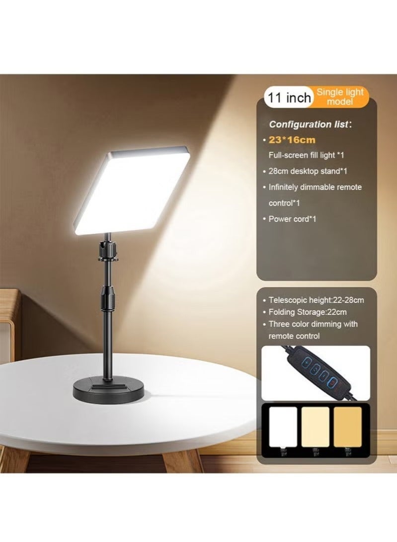 11 Inch LED Video Fill Light Kit, 2800-5600K 3 Colors Dimmable Photography Light with Desktop Stand for Video Photography - Image 2
