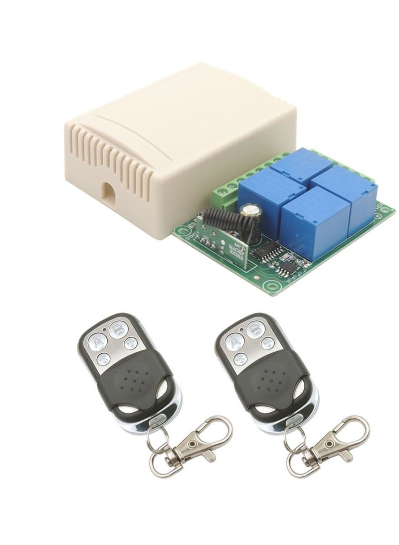 لاسلكي للتحكم عن بعد التبديل RF التتابع 433Mhz DC12V 4 عصابة التتابع استقبال والارسال للمرآب ومفتاح الإضاءة