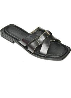 Fox Shoes S291045603 Black Leather Women's Slippers  - Image 4