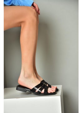 Fox Shoes S291045603 Black Leather Women's Slippers  - Image 2