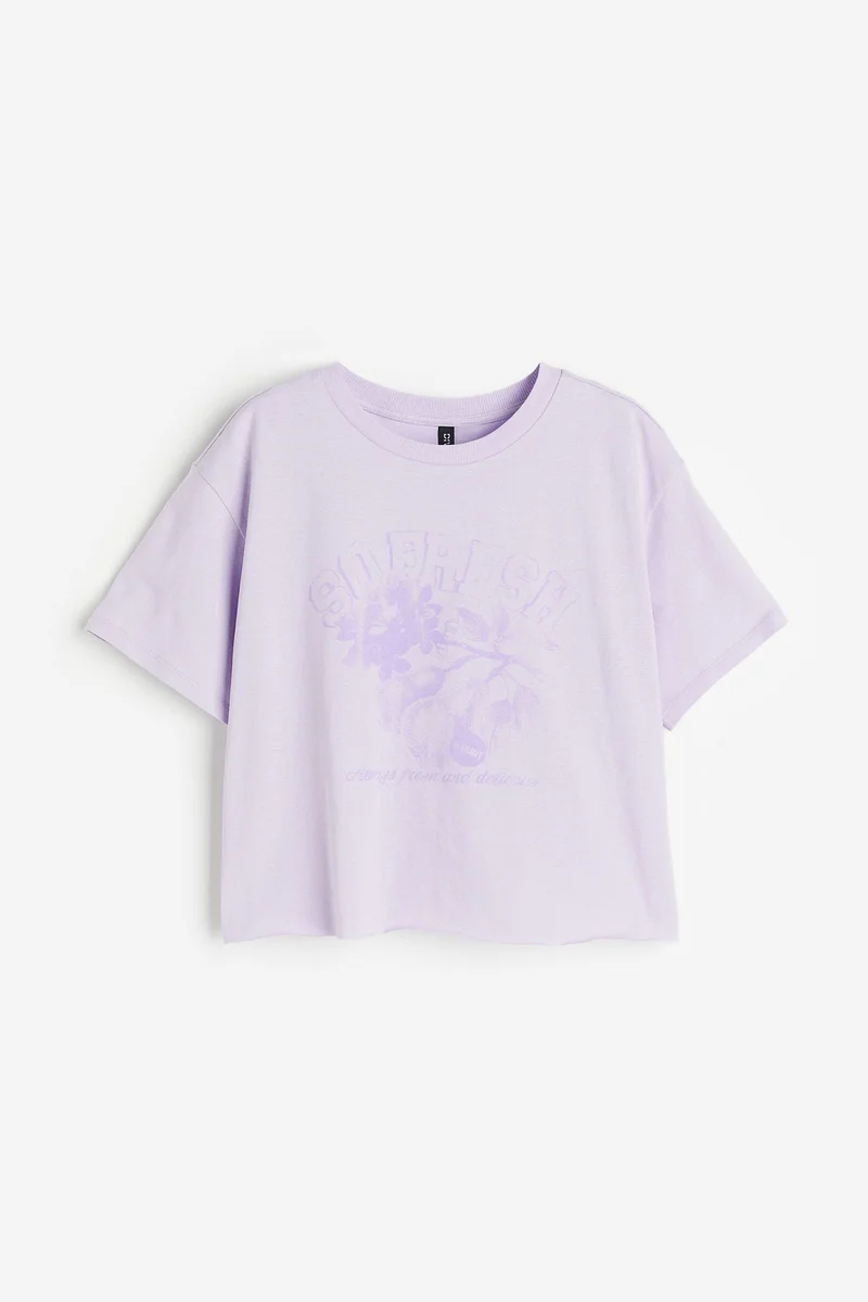 H&M Cropped printed T-shirt
