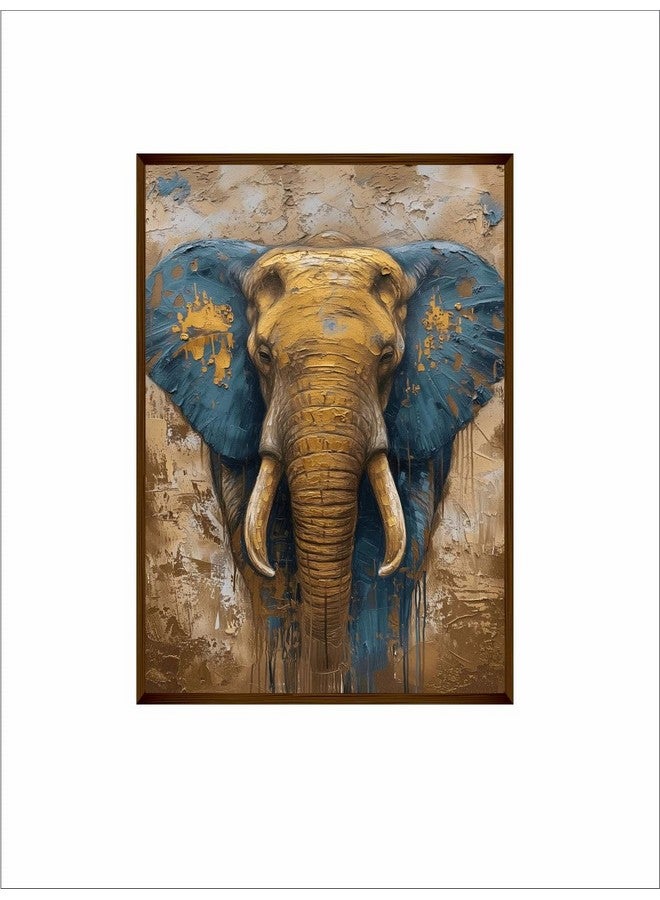 Artsense لوحة فنية من قماش خشبي لفيل محظوظ مزينة بإطار 20x30 بوصة (51x70 سم) (فيل محظوظ، طباعة حيوانات) - Image 5