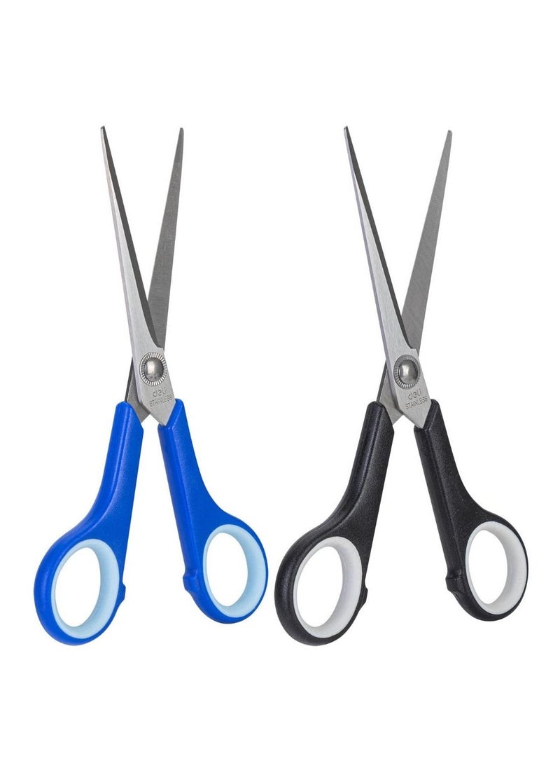 Deli 2-Piece Soft Grip Scissors 175mm Length Multicolour  - Image 1