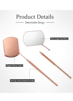 SUNSAR 2 Pieces Eyelash Lash Mirrorfor Eyelash Extensions Square Mirror Stainless Steel Eyelash Mirror Dental Mirror Lash Tools Beautiful Mirror(Rainbow and Rose Gold)  - Image 3