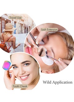 SUNSAR 2 Pieces Eyelash Lash Mirrorfor Eyelash Extensions Square Mirror Stainless Steel Eyelash Mirror Dental Mirror Lash Tools Beautiful Mirror(Rainbow and Rose Gold)  - Image 4
