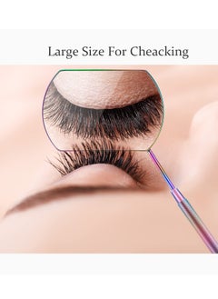 SUNSAR 2 Pieces Eyelash Lash Mirrorfor Eyelash Extensions Square Mirror Stainless Steel Eyelash Mirror Dental Mirror Lash Tools Beautiful Mirror(Rainbow and Rose Gold)  - Image 5