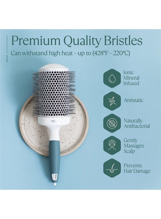 Osensia Round Brush for Blow Drying - Extra Large Ceramic Ion Thermal Barrel Brush for Precise Styling and Maximum Volume - Lightweight Round Hair Brush for Smooth, Manageable Hair (2.5 Inch) (Not Electrical) - Image 4