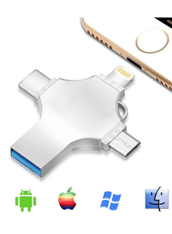 Gravity High Speed 4 In 1 Multi-function OTG USB Flash Drive Type-C Pen drive 3.0 Memory Disk For iPad Android iOS PC 256GB) - Image 1