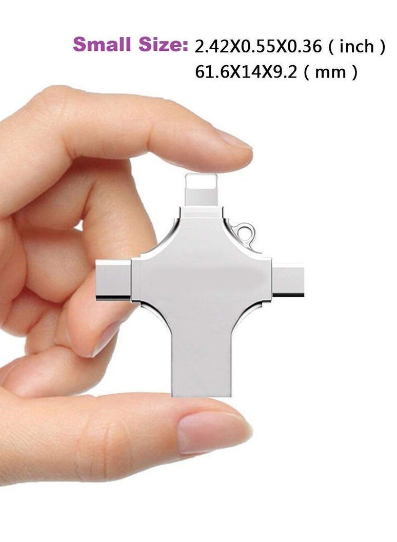 Gravity High Speed 4 In 1 Multi-function OTG USB Flash Drive Type-C Pen drive 3.0 Memory Disk For iPad Android iOS PC 256GB) - Image 3