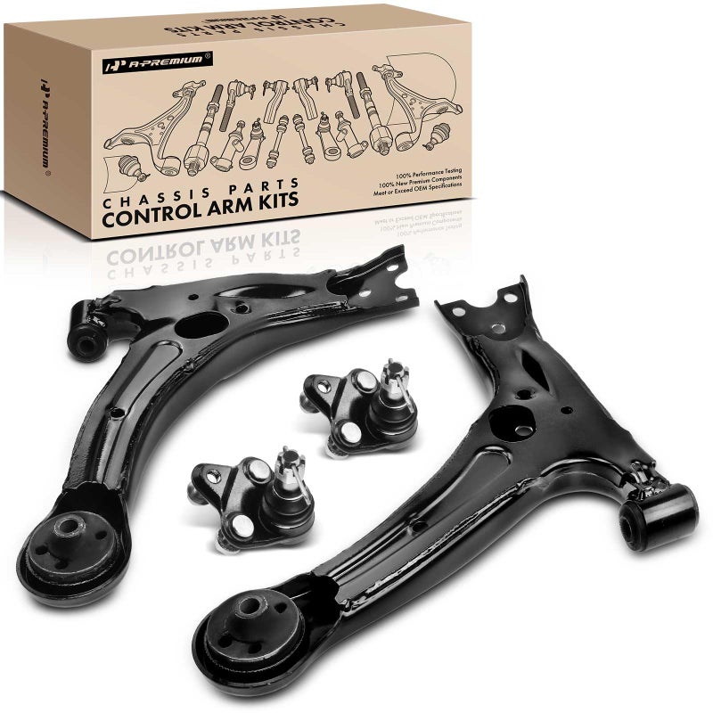 APremium 4Pcs Front Suspension Kit Lower Control Arm Lower Ball Joint Compatible with Toyota Corolla 20032008 Celica 20002005