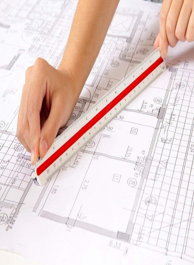 هيبو مسطرة هندسية مثلثة الشكل مقاس 12 بوصة بمقاييس 1:100، 1:200، 1:250، 1:300، 1:400، 1:500 من إنتاج YOSOGO - Image 3
