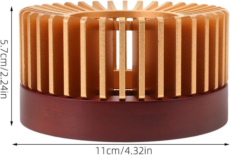STAHAD Metal Teapot Warmer Base 11cm Diameter Gold Alloy Teapot Heater with Candle Holder Household Tea Pot Warmer for Coffee and Tea Accessories - Image 2