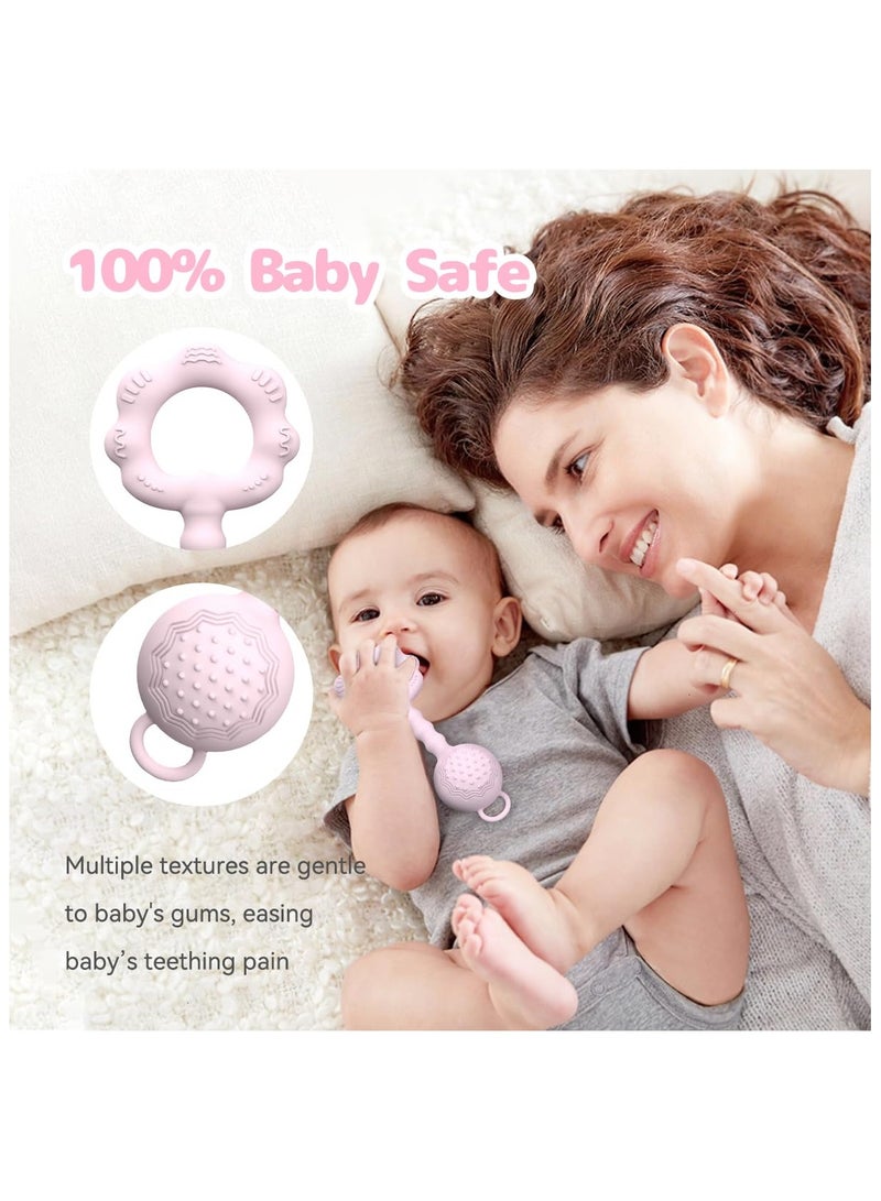 LEFAFA Baby Teething Toys, Food Grade Silicone Teethers for Babies 6-12 Months, Baby Rattles 0-6 Months, BPA Free Baby Chew Toys for Soothing Sore Gums and Keeps Little Ones Entertained - Image 3