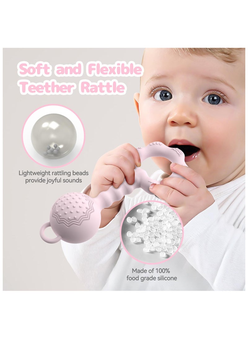 LEFAFA Baby Teething Toys, Food Grade Silicone Teethers for Babies 6-12 Months, Baby Rattles 0-6 Months, BPA Free Baby Chew Toys for Soothing Sore Gums and Keeps Little Ones Entertained - Image 4