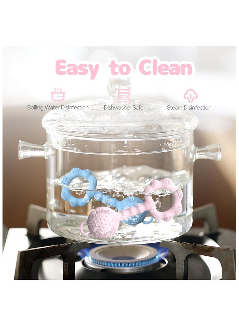 LEFAFA Baby Teething Toys, Food Grade Silicone Teethers for Babies 6-12 Months, Baby Rattles 0-6 Months, BPA Free Baby Chew Toys for Soothing Sore Gums and Keeps Little Ones Entertained - Image 5