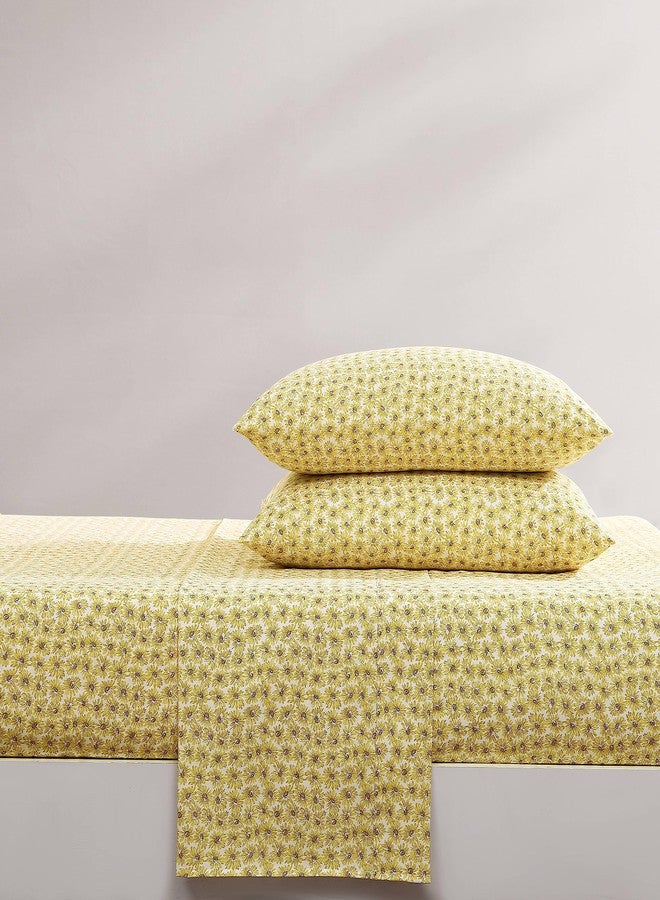 Betsey Johnson - Queen Sheet Set, Soft Bed Sheets with a Lightweight Feel, Fade & Wrinkle Resistant Bedding - 4 Piece Bed Set with Matching Pillowcases & Fitted Sheet (Sunflower Field Yellow) - Image 5