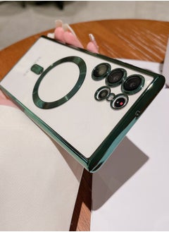 In Air Classic Plating Magnetic Magsafe Wireless Transparent Clear Case For Samsung Galaxy S23 Ultra Green  - Image 4