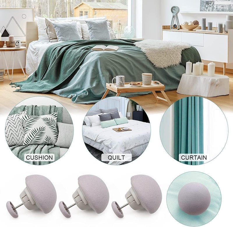 BGVM BGVM Duvet Clips Mushroom Shape Cotton Quilt Fixer Fasteners for Duvet Covers AntiMovement Bed Quilt Clamps Sheet Holder Clips for Quilts Socks and Curtains 8 Grey  - Image 4