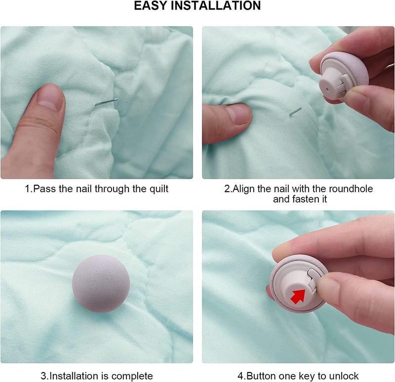 BGVM BGVM Duvet Clips Mushroom Shape Cotton Quilt Fixer Fasteners for Duvet Covers AntiMovement Bed Quilt Clamps Sheet Holder Clips for Quilts Socks and Curtains 8 Grey  - Image 2