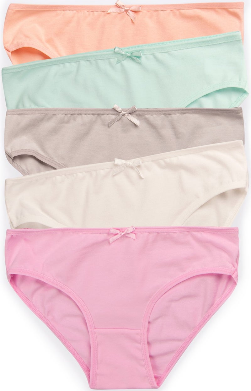 Happyfox Cotton Young Girl's Panties Set of 5 Lycra Slip Basic  - Image 2