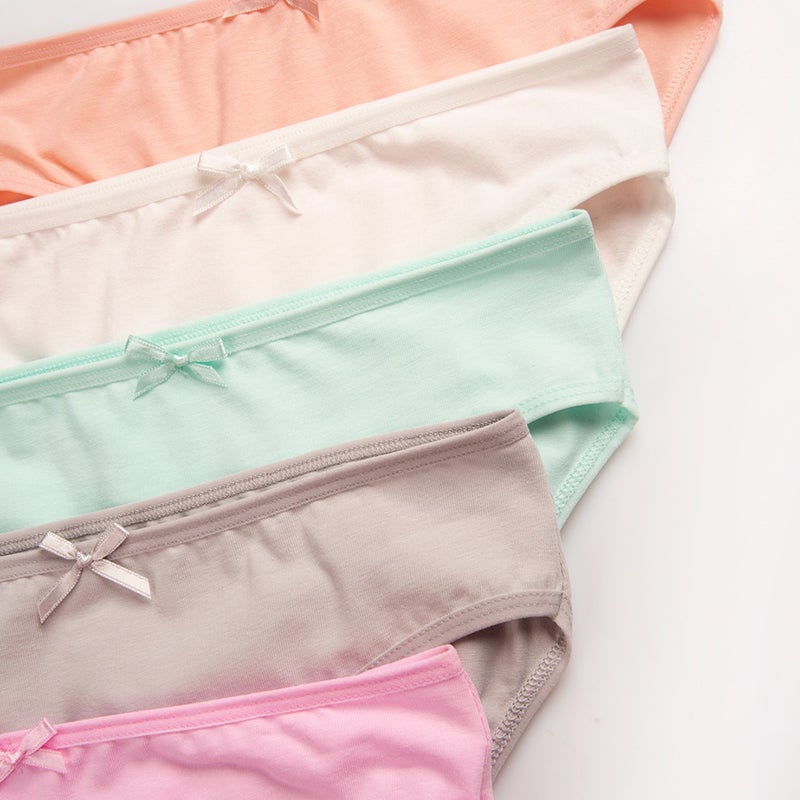 Happyfox Cotton Young Girl's Panties Set of 5 Lycra Slip Basic  - Image 3