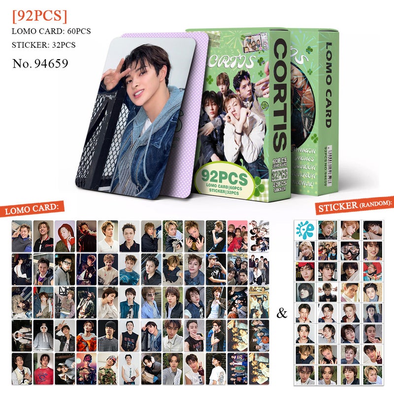 BTS Lomocard & Sticker Set – 92PCS (60 Lomocards + 32 Random Stickers) | Aesthetic Photo Card Collection for Fans