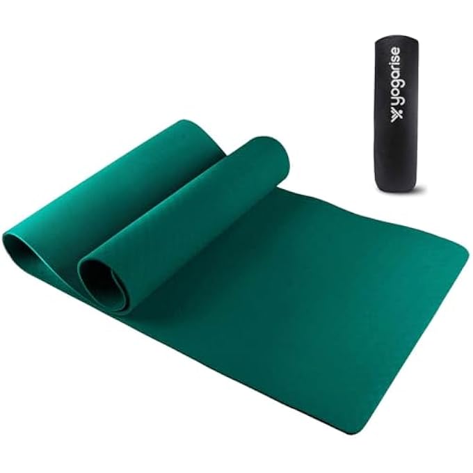 YOGARISE 6Mm Anti-Skid Yoga Mat With Carry Bag & Strap For Home Gym & Outdoor Workout, Water-Resistant, Soft, Easy To Fold (Bottle Green) - Image 2