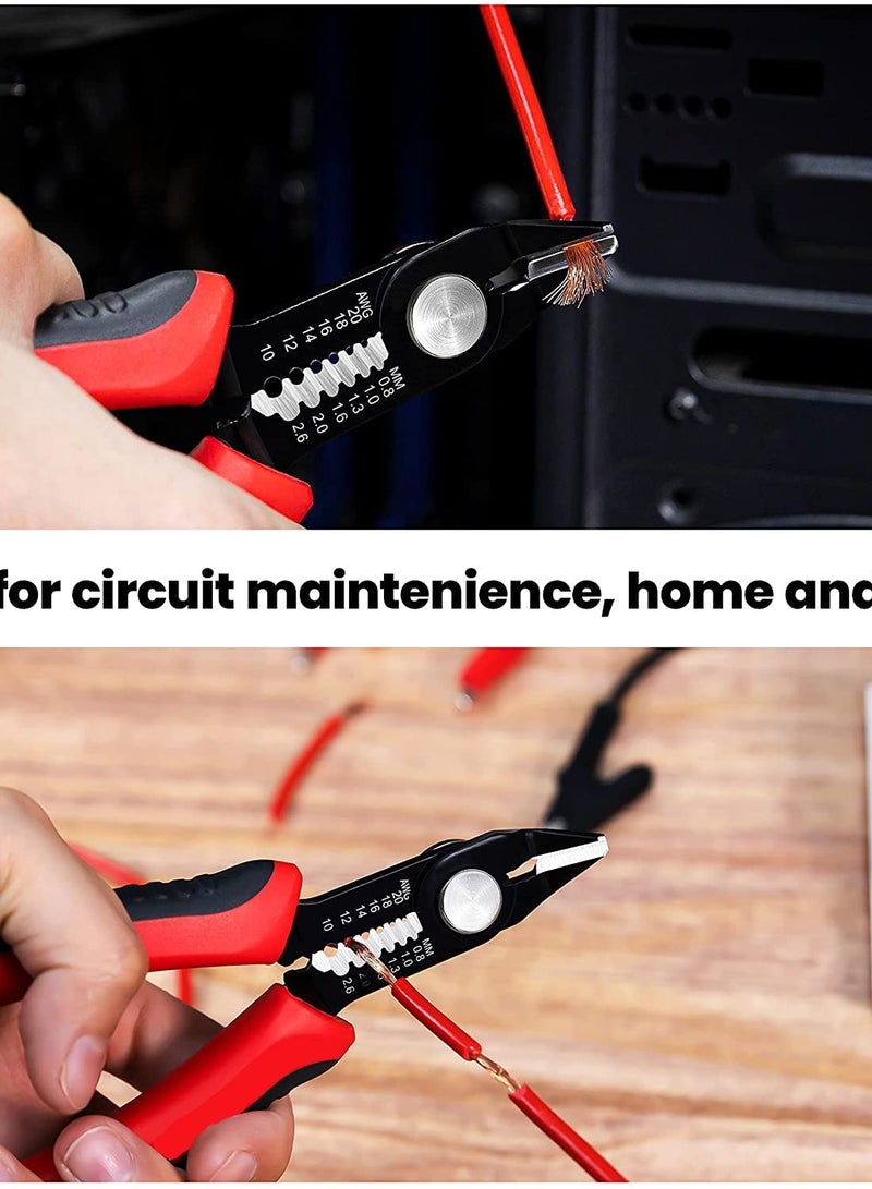 Wire Cutter, 2 in 1 Cutter for 10-20 AWG Stranded, Hidden Spring, Ergonomic Anti-Slip Handle, Suits for Electrical Repair, Appliance, DIY - Image 3