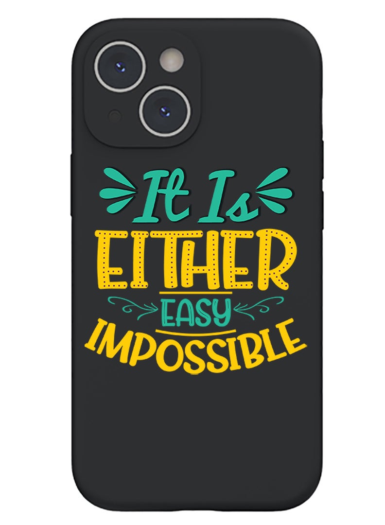Theodor Protective Slim Fit Case Liquid Silicone Cover with Full Body Protection Anti-Scratch Shockproof Case For iPhone 14 Black  - Leo-01 copy - Image 1