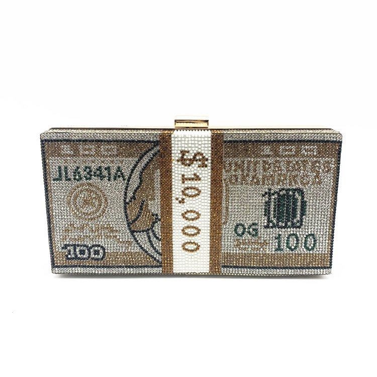 Style Full Diamond Small Square Bag Dollar Dinner Bag Diamond Fashion Dollar Bag Rhinestone Bag For Women - Image 1