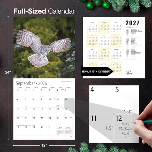 MICASA PRESS Owls 2026 Wall Calendar 12 Month | 12" x 24" Open | Thick & Sturdy Paper | Giftable | Birds of Prey Animal Calendar 2026 - Image 5