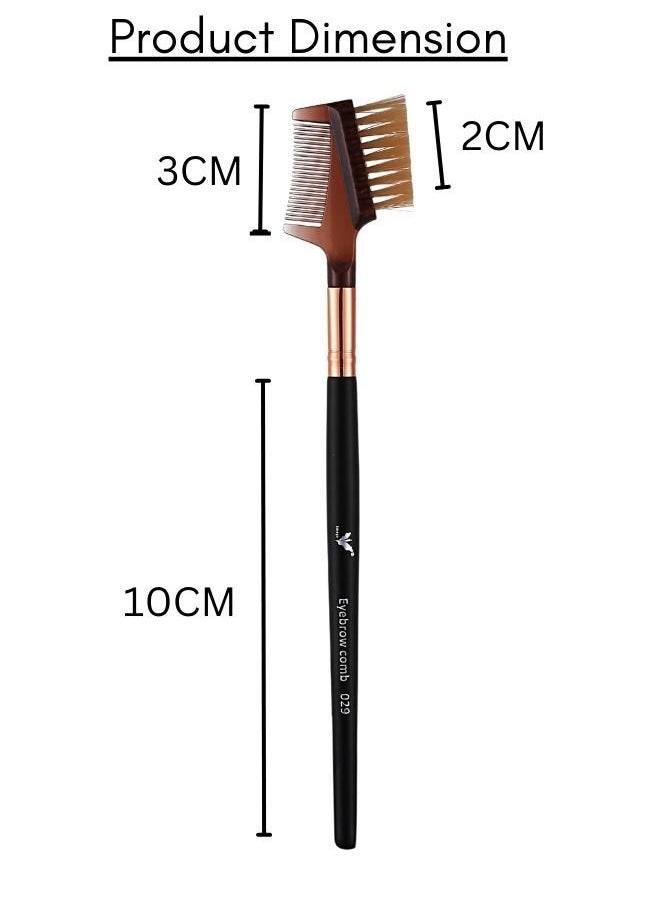 daroge - Dual Head Eyelash And Eyebrow Comb Brush Rose Gold/Black - Image 1