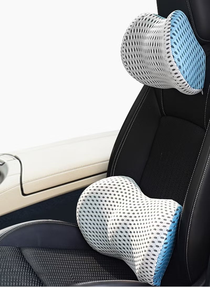 Seat Cushion for Office Lumbar Support Pillow Chair Memory Foam Seat Cushion for Sciatica Back Support Pillow Chair Pads Reduce Tailbone Pressure Blue.