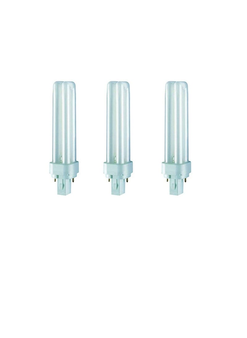 Osram Osram Dulux D Home Decorative Durable Fluorescent Lamp (G24d-2 18W 840 4000K 1200lm) 2 PIN Pack of 3, luminous flux - COOL WHITE  - Image 1