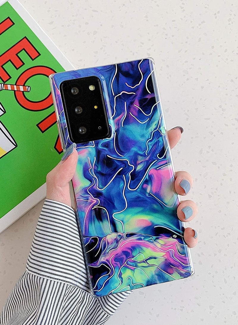 SYOSI Phone Case  For Galaxy Note 20 Ultra Case 5G 69"Marble for Women Girls Gold Sparkle Glitter Slim Fit Silicone TPU Bumper Shockproof Protective Cover Case for Samsung Galaxy Note 20 Ultra Blue - Image 2